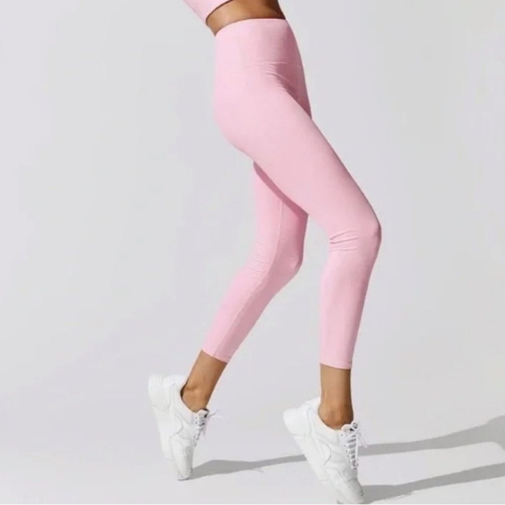 Carbon 38 pink ribbed 7/8 leggings